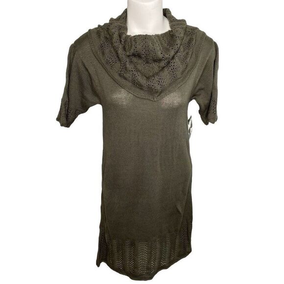 LUCCA Green Cowl Neck Sweater‎ Dress Sz Medium NEW - Picture 1 of 10